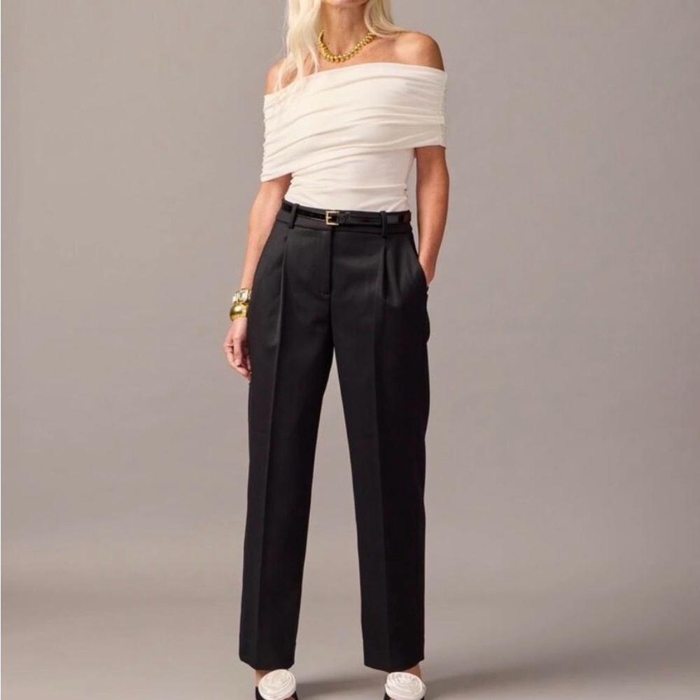 J.Crew COLLECTION Straight-leg essential pant wool blend 8 Black